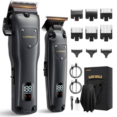 SUPRENT Tondeuse à cheveux sans fil rechargeable pour homme avec écran LED et tondeuse professionnelle pour barbiers et usage domestique