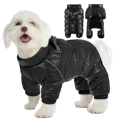 COLOFFE Manteau pour chien, veste d'hiver imperméable pour chien, veste de neige réfléchissante et chaude, manteau pour temps froid avec fermeture éclair pour petits chiens