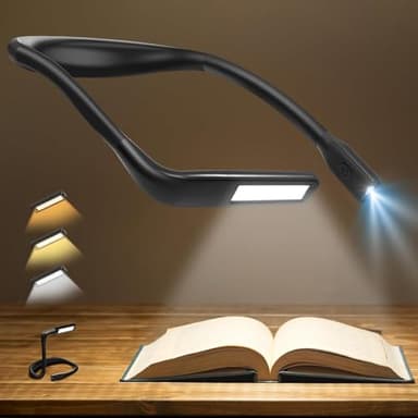 Lampe de lecture pour les amateurs de livres : lampe de lecture pour lire la nuit au lit, accessoire de livre rechargeable pour les yeux, cadeau de Noël pour papa, femme, adolescent, garçon, bas de