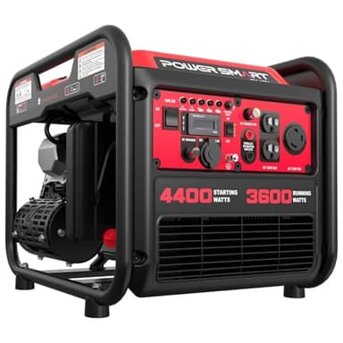 PowerSmart Générateur onduleur à cadre ouvert alimenté au gaz de 4400 W, générateur portable pour usage domestique, travail, camping-car avec prise de courant de 30 A, compatible parallèle, conforme à