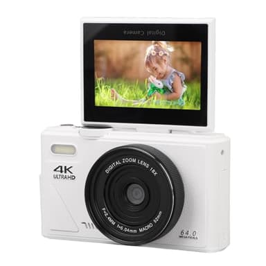 Generic Appareil photo numérique 4K, zoom numérique 18x, WiFi sans miroir, caméras de vlogging pour débutants, enfants, adolescents, étudiants, filles, garçons, caméra de tir avec écran rabattable de