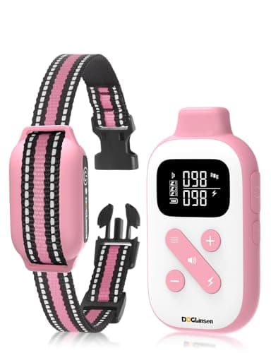 DOGLinsen Collier anti-aboiement 2 en 1 pour chien - Collier de dressage intelligent anti-aboiement avec 5 sensibilités réglables - Collier anti-aboiement automatique avec télécommande, vibration,