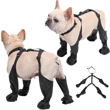 Bottes imperméables antidérapantes pour chien avec semelle en caoutchouc robuste, protection des pattes d'animaux pour chiens de petite et moyenne taille, anti-saleté et anti-chute avec sangle