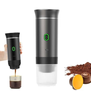 Machine à expresso portable, machine à café de voiture 12 V, machine à café auto-chauffante à chauffage rapide, machine à expresso électrique portable 3 en 1, mini cafetière pour voiture, parfaite