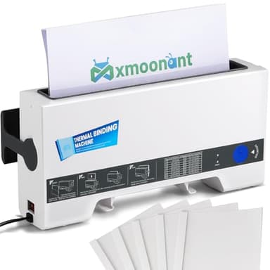 Mxmoonant Relieuse thermique Max.320 feuilles pour A4 A5, compacte avec position de refroidissement, avec 5 couvertures, idéale pour le bureau, l'école, la maison