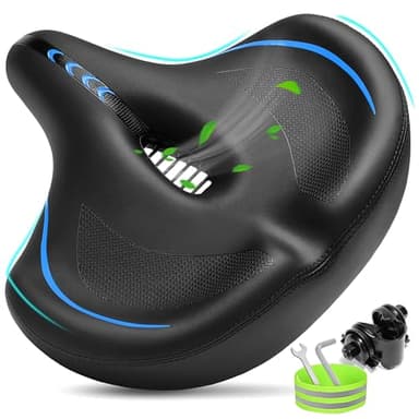 CDYWD Siège de vélo surdimensionné confortable pour homme et femme, coussin de siège de vélo extra large, confortable et doux, grande selle de rechange pour Peloton, vélo d'appartement, Cruiser, vélo