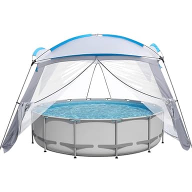 Chunm Tente dôme ronde pour piscine hors sol ronde de 3 m, housse multifonction toutes saisons avec instructions pour piscines extérieures, garde la baignoire exempte de poussière et de feuilles