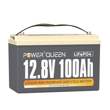 Power Queen Batterie LiFePO4 12 V 100 Ah, groupe 31, batterie au lithium à cycle profond 1280 Wh 12 V avec BMS 100 A, 4000-15 000 cycles rechargeables, prise en charge en série/parallèle, pour