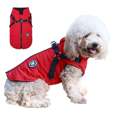 Norbi Veste chaude pour petit chien - Harnais d’hiver 2 en 1 - Manteau pour temps froid