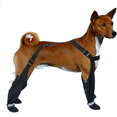 YQkangzhu Bottes pour chien avec bretelles extensibles, réglables et antidérapantes, imperméables et protectrices pour pattes de chien - Leggings hauts pour l'hiver et la randonnée sur neige (taille M