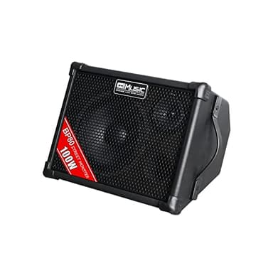 Coolmusic BP80 Amplificateur de guitare acoustique à piles - Haut-parleur Bluetooth portable 100 W, 6 entrées, égaliseur 3 bandes, noir