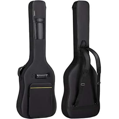 CAHAYA CY0222 Sac de transport rembourré pour guitare basse électrique Noir 8 mm, Noir clair, Moderne.