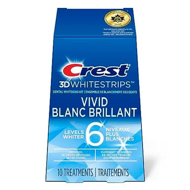 Crest 3D Whitestrips Kit de blanchiment des dents Classic Vivid,10 traitements, 20 bandes individuelles