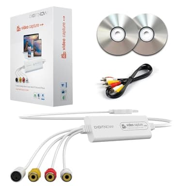 Convertisseur VHS vers numérique, carte de capture vidéo USB, convertisseur RCA vers USB, convertit VHS VCR Hi8 Mini DV en numérique/DVD, pour lecteur de casse, caméscope, appareil photo, PC, TV,