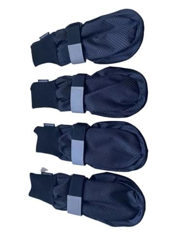 LONSUNEER Lot de 4 bottes de protection pour pattes de chien avec semelle souple antidérapante et réfléchissante (Taille XL, noir)