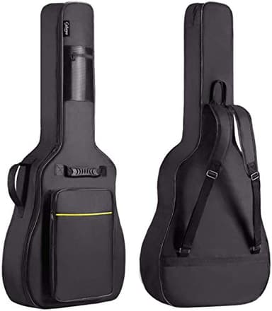 CAHAYA Sac de transport pour guitare acoustique - Rembourrage épais - Étanche - Double bandoulière réglable - 101,6 cm - 104,1 cm - Avec boucle de suspension arrière, Noir/blanc, Réglable, portable