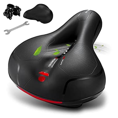 Selle de vélo confortable pour homme et femme avec double boule absorbant les chocs, étanche, large selle de vélo adaptée à la plupart des poteaux standard