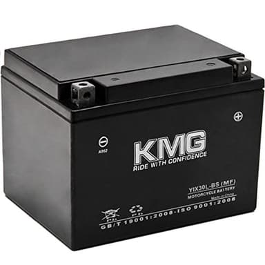 KMG YIX30L-BS Batterie compatible avec Harley-Davidson 1450 FL, FLH Series Touring 2000-2006 Scellée sans entretien 12 V Haute performance OEM Remplacement Powersport Moto ATV Motoneige Motomarine