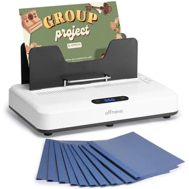 OFFNOVA Relieuse thermique d'une capacité de 500 feuilles, sans préchauffage, refroidissement à l'air, relieuse de livres avec 20 couvertures de reliure, pour documents commerciaux au format
