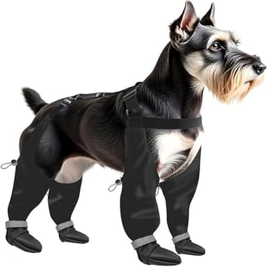YQkangzhu Bottes à bretelles pour chien, antidérapantes et imperméables pour chien, protection des pattes de caca pour l'hiver et la randonnée sur neige (taille S) - Noir