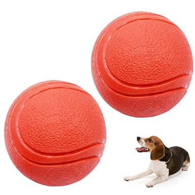 Lot de 2 balles rebondissantes en caoutchouc solide pour chien - Résistantes aux morsures et indestructibles