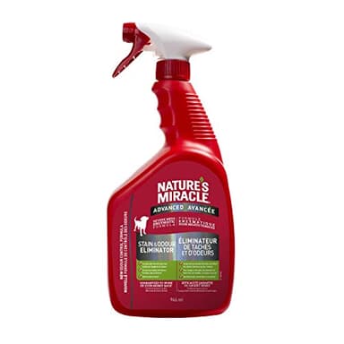 Nature's Miracle Éliminateur avancé de taches et d'odeurs pour chien, 950 ml, vaporisateur, parfum frais, formule enzymatique pour les dégâts difficiles des animaux domestiques