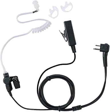 HEOPBIRD Oreillette pour talkie-walkie Motorola CP200D CP200 rdm2070d CP185 Radio bidirectionnelle avec tube acoustique à 2 fils, microphone PTT et une paire d'oreilles moyennes 2 broches (1 paquet)