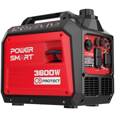 PowerSmart Générateur onduleur portable de 3600 W, générateur silencieux pour un usage domestique, adapté aux camping-cars, camping, alimenté au gaz, design léger et compact