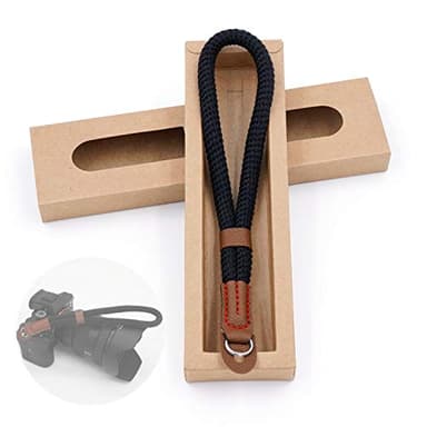 Dragonne confortable en coton pour appareil photo Sony A7 A9 A6000 A6300 A6500 Fujifilm X-T30 X-T20 X-T3 X-T2 X70 ILCE M10 Noir