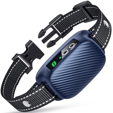 PUMJAG Collier anti-aboiement pour chien, auto-intelligent avec 8 sensibilités pour chiens de grande et moyenne taille, collier anti-aboiement étanche avec bip vibratoire et choc optionnel 3 modes