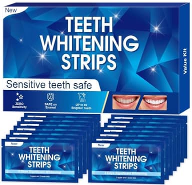 Bandes blanchissantes pour dents : 28 bandes blanchissantes en émail sans danger pour les dents sensibles, résultats rapides en 30 minutes – 14 traitements de bande blanche, élimine les taches de