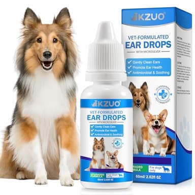 Gouttes auriculaires pour chien, médicament contre les infections des oreilles de chien – 60 ml, apaisant les infections à levures de chien, nettoie en douceur les oreilles, favorise la santé des