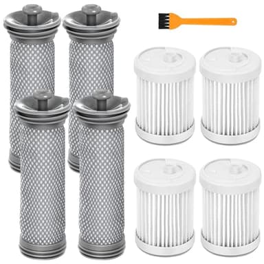 Filtre de rechange A10/A11 pour aspirateur sans fil Tineco A10, A11 Hero/Master, Pure One S11, comprend 4 préfiltres et 4 filtres HEPA, lavable et réutilisable (blanc)