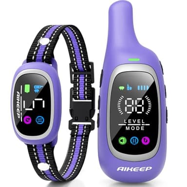 Collier anti-choc et anti-aboiement 2 en 1 pour chiens – Collier de dressage pour chien avec télécommande, IP67 étanche avec modes anti-aboiement/bip/vibration/choc pour chiens de petite, moyenne et