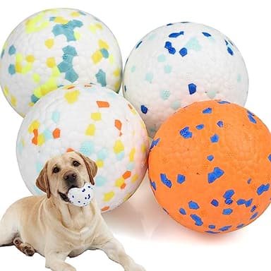 Ousiya Lot de 4 balles de tennis pour chien de 7,6 cm, jouets à mâcher agressifs, indestructibles et durables, jouets de dentition pour chiens de petite, moyenne et grande taille