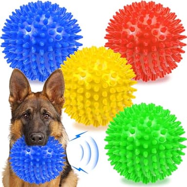 Ousiya Lot de 4 balles couinantes pour chien extra larges de 11,4 cm – Jouets à mâcher agressifs pour chiens à mâcher