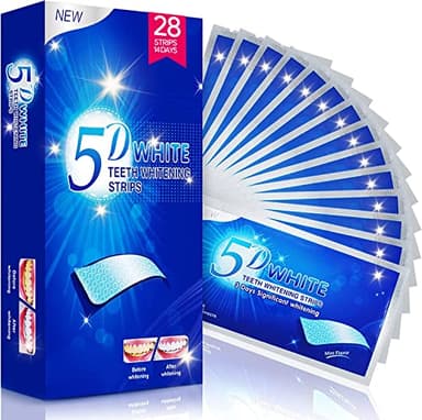 Vinmall Bandes de blanchiment des dents instantanées pour dents sensibles : 28 bandes blanchissantes des dents, saveur menthe, sans peroxyde, blanchissent les dents en 30 minutes, 28 traitements