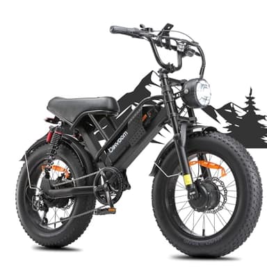 Vélo électrique pour adultes, 2000 W Fat Tire Ebike 32 MPH Vélo électrique à double moteur avec batterie au lithium amovible de 48 V 20,8 Ah, 7 vitesses hors route, plage, montagne, vélos électriques
