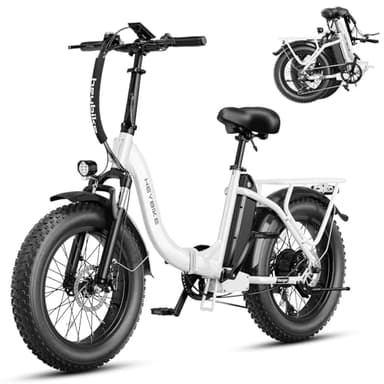 Heybike Ranger 2.0 Vélo électrique pour adultes, moteur de crête de 1400 W, vitesse maximale de 45 km/h, pneu tout-terrain de 50,8 x 4, batterie amovible de 600 Wh, vélo électrique pliable avec