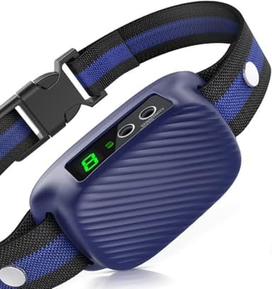 PRTRFLC Collier anti-aboiement automatique pour chiens de grande et moyenne taille, avec 8 sensibilités réglables et 3 modes d'entraînement efficaces (minuit)