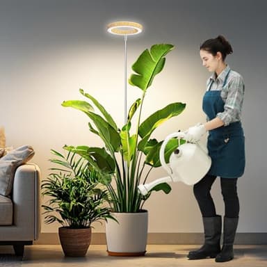Kullsinss Lampes de culture pour plantes d'intérieur, lumières à spectre complet pour la culture en intérieur avec minuterie de 6/12/16h, 3 modes de couleur, 5 luminosités, 25,4 à 165,1 cm de hauteur
