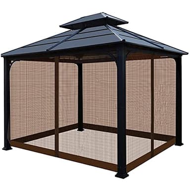Moustiquaire universelle de rechange pour tonnelle de 3 x 3,6 m avec fermeture éclair