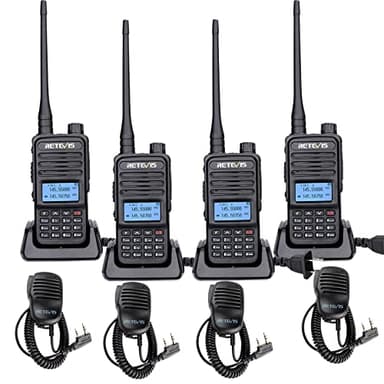 Retevis RT85 Lot de 4 talkie-walkies pour adultes, radio bidirectionnelle longue portée, rechargeable, avec micro haut-parleur, VOX, lampe de poche, radios bidirectionnelles pour la fabrication,