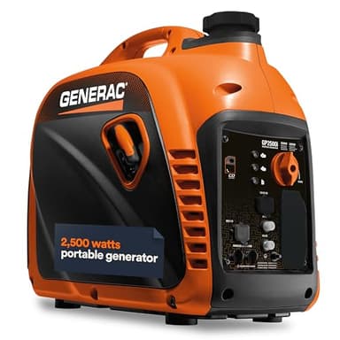 Generac 8251 GP2500i Générateur onduleur portable à gaz 2500 W – Design compact et léger – Produit une puissance propre et stable – Technologie COsense