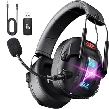 Wireless Gaming Headset for PS5, PS4, PC, USB Over Ear Gaming Headphones with Noise Canceling Mic, Bluetooth 5.3, 100H Battery, Low Latency, Only Wired Mode for Xbox