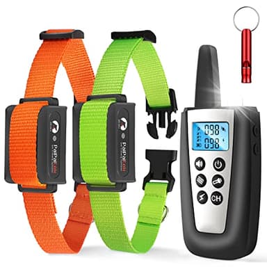 PaiPaitek Collier anti-aboiement automatique avec télécommande pour grand chien, portée jusqu'à 1 005,8 m, collier de dressage 100 % étanche avec lampe de poche