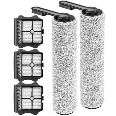 Brosse rouleau de rechange et kit de filtre d'aspirateur compatible avec Tineco Floor ONE S5 / S5 PRO 2 / iFLOOR 5 Breeze Aspirateur sans fil humide et sec, 2 brosses à rouleaux, 3 filtres 【Ne