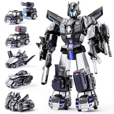 Jouets transformables pour garçons de 3, 4, 5, 6, 7 ans, robot de transformation magnétique de 3, 4, 5, 6 ans, jouets de construction STEM pour garçons, camion de construction d'ingénierie de 4 à 7 ans
