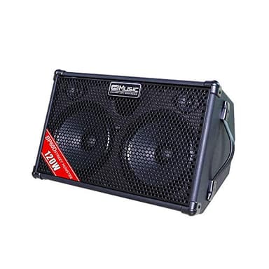 Coolmusic Amplificateur de guitare acoustique 120 W (ampli), batterie rechargeable, effets de réverbération/chorus/retard, 7 entrées, égaliseur 3 bandes,