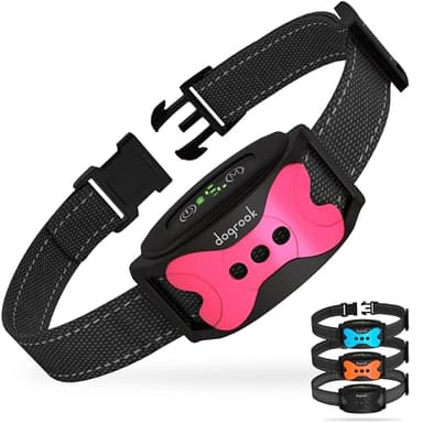 DogRook Collier anti-aboiement pour chien | Collier intelligent pour dressage de chien | Bip et vibration | Rechargeable et étanche | Collier anti-choc pour chiens de grande taille, moyenne et petite